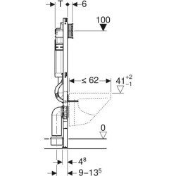 Asma klozet için Geberit Duofix elemanı, 112 cm, Sigma 12 cm gömme rezervuar ile - 4