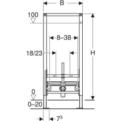 Bide için Geberit Duofix elemanı, 112 cm, üniversal: B=50cm, T=10cm - 3