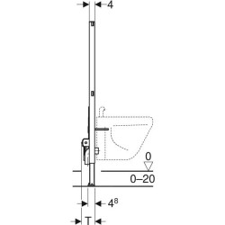 Bide için Geberit Duofix elemanı, 112 cm, üniversal: B=50cm, T=10cm - 4