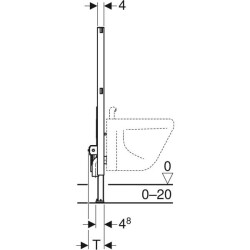 Bide için Geberit Duofix elemanı, 98 cm, üniversal: B=50cm, T=10cm - 4