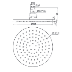 Bocchi AIR2 200R Tepe Duşu, ø200 mm Mat Siyah - 2