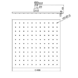 Bocchi AIR2 400S Tepe Duşu, 400x400 mm - 2