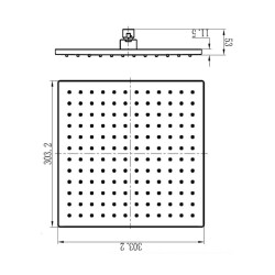 Bocchi AIR2 Tepe Duşu Kare 30 cm Krom 5860 0004 - 3