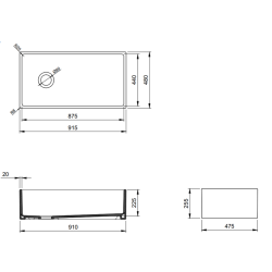 Bocchi Contempo 91 cm Mutfak Eviyesi Mat Antrasit - 2