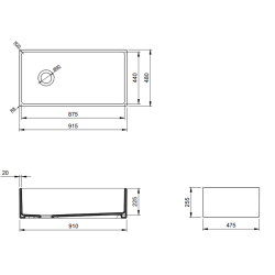 Bocchi Contempo 91 cm Mutfak Eviyesi Mat Kahve - 2