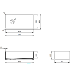 Bocchi Contempo 91 cm Mutfak Eviyesi Mat Kaşmir - 2