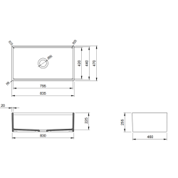 Bocchi Contempo Step Rim 84 cm Mutfak Eviyesi Mat Gri - 2