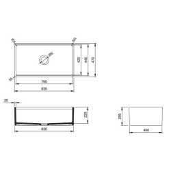 Bocchi Contempo Step Rim 84 cm Mutfak Eviyesi Mat Siyah - 2