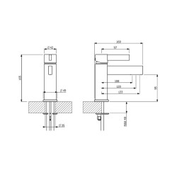 Bocchi Cube Lavabo Bataryası Crystal Krom 1015 0001 SW - 2