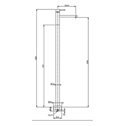 Bocchi Cube Yerden Lavabo Bataryası Krom 1015 0092 - 2