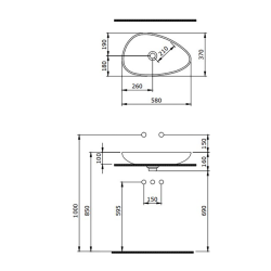 Bocchi Etna 58 cm Çanak Lavabo Parlak Altın - 2