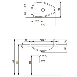 Bocchi Etna 58 cm Tezgah Üstü Lavabo Mat Beton - 2