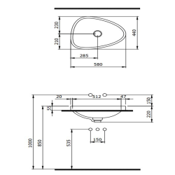 Bocchi Etna 58 cm Tezgah Üstü Lavabo Mat Petrol Mavisi - 2