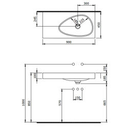 Bocchi Etna 90 cm Etajerli Lavabo Mat Beton - 2