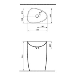 Bocchi Etna Batarya Banklı Monoblok Lavabo 58 cm Mat Antrasit 1337-020-0126 - 2