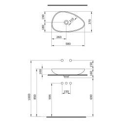 Bocchi Etna Çanak Lavabo 58 cm Mat Yasemin 1114-007-0125 - 3