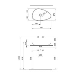 Bocchi Etna Çanak Lavabo 58 cm Parlak Beyaz 1114-001-0125 - 5