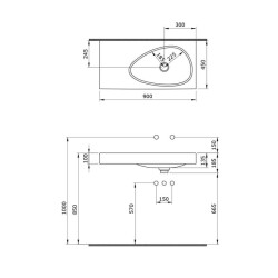 Bocchi Etna Etajerli Lavabo 90 cm Mat Gri 1115-006-0125 - 3