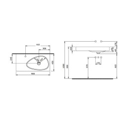 Bocchi Etna Etajerli Lavabo Armatür Delikli 90 cm Parlak Kırmızı 1115-019-0126 - 2