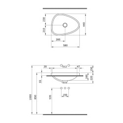 Bocchi Etna Tezgah Üstü Lavabo 58 cm Mat Beyaz 1112-002-0125 - 3