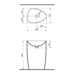 Bocchi Etna Yerden Monoblok Lavabo Batarya Banklı, 58cm, Mat Siyah 1337-004-0126 - 2