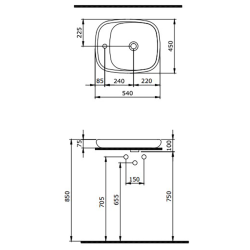 Bocchi Fenice 54 cm Çanak Lavabo Mat Antrasit - 2