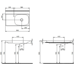 Bocchi Fenice 90 cm Etajerli Lavabo Mat Antrasit - 2