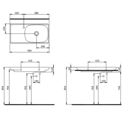 Bocchi Fenice 90 cm Etajerli Lavabo Mat Buz Mavisi - 2