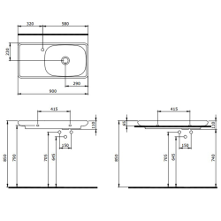 Bocchi Fenice 90 cm Etajerli Lavabo Mat Mint Yeşil - 2