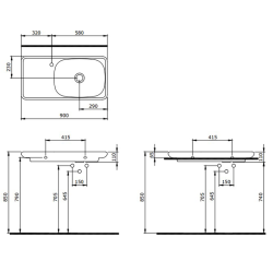 Bocchi Fenice 90 cm Etajerli Lavabo Mat Petrol Mavisi - 2