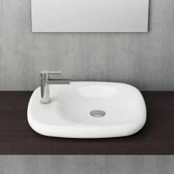 Bocchi Fenice Çanak Lavabo, 54 cm, Parlak Beyaz 1489-001-0126 - 2