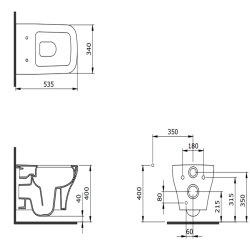 Bocchi Firenze Rimless Asma Klozet, Mat Beton - 2