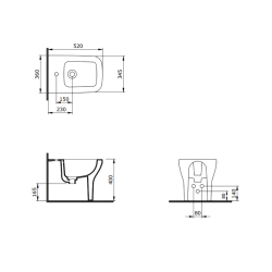 Bocchi Firenze Yerden Bide 52 cm, Mat Beton - 2