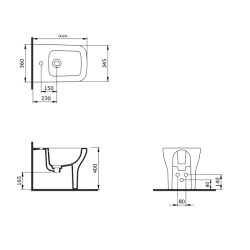 Bocchi Firenze Yerden Bide 52 cm, Mat Kahve - 2