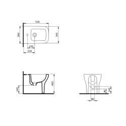 Bocchi Firenze Yerden Bide 52 cm, Mat Siyah - 2