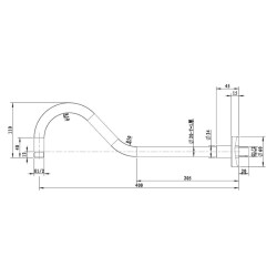 Bocchi Klasik Tepe Duşu Kolu 40 cm Krom 5750 0007 - 2