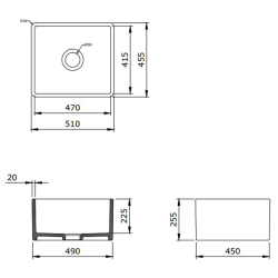 Bocchi Lavello 50 cm Mutfak Eviyesi Mat Siyah - 2