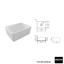 Bocchi Lavello 60 cm Seramik Eviye Grohe Minta Spiralli Eviye Bataryası Seti(Sifon Dahil ) - 2