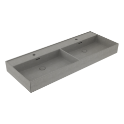 Bocchi Milano 120 cm Çift Gözlü Tezgah Üstü Lavabo Mat Beton - 1