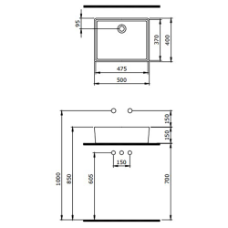 Bocchi Milano 50 cm Çanak Lavabo Mat Beton - 2