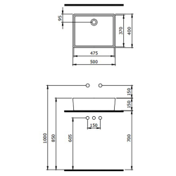 Bocchi Milano 50 cm Çanak Lavabo Mat Petrol Mavisi - 2