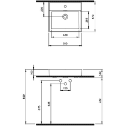 Bocchi Milano 50 cm Lavabo Batarya Delikli Mat Beyaz - 2