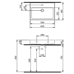 Bocchi Milano 60 cm Çanak Lavabo Mat Beton - 2