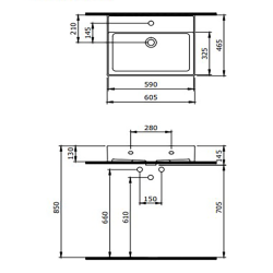 Bocchi Milano 60 cm Çanak Lavabo Mat Petrol Mavisi - 2