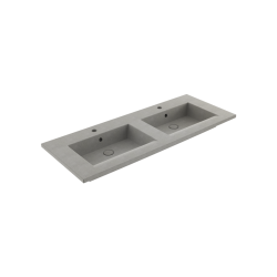 Bocchi Milano Çift Gözlü Lavabo 120 cm Mat Beton - 1