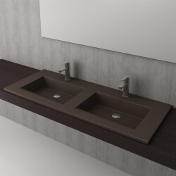 Bocchi Milano Çift Gözlü Lavabo 120 cm Mat Kahverengi 1111-025-0126 - 2