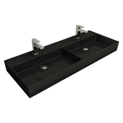 Bocchi Milano Çift Gözlü Lavabo 120 cm Mat Siyah 1393-004-0132 - 1