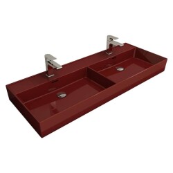 Bocchi Milano Çift Gözlü Lavabo 120 cm Parlak Kırmızı 1393-019-0132 - 1