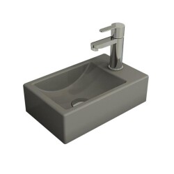 Bocchi Milano Dar Sağ Lavabo 37 Cm Mat Gri 1419-006-0126 - 1