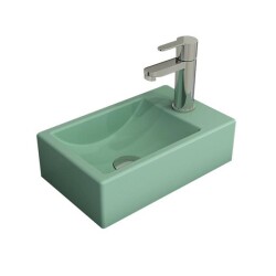 Bocchi Milano Dar Sağ Lavabo 37 Cm Mat Mint Yeşil 1419-033-0126 - 1